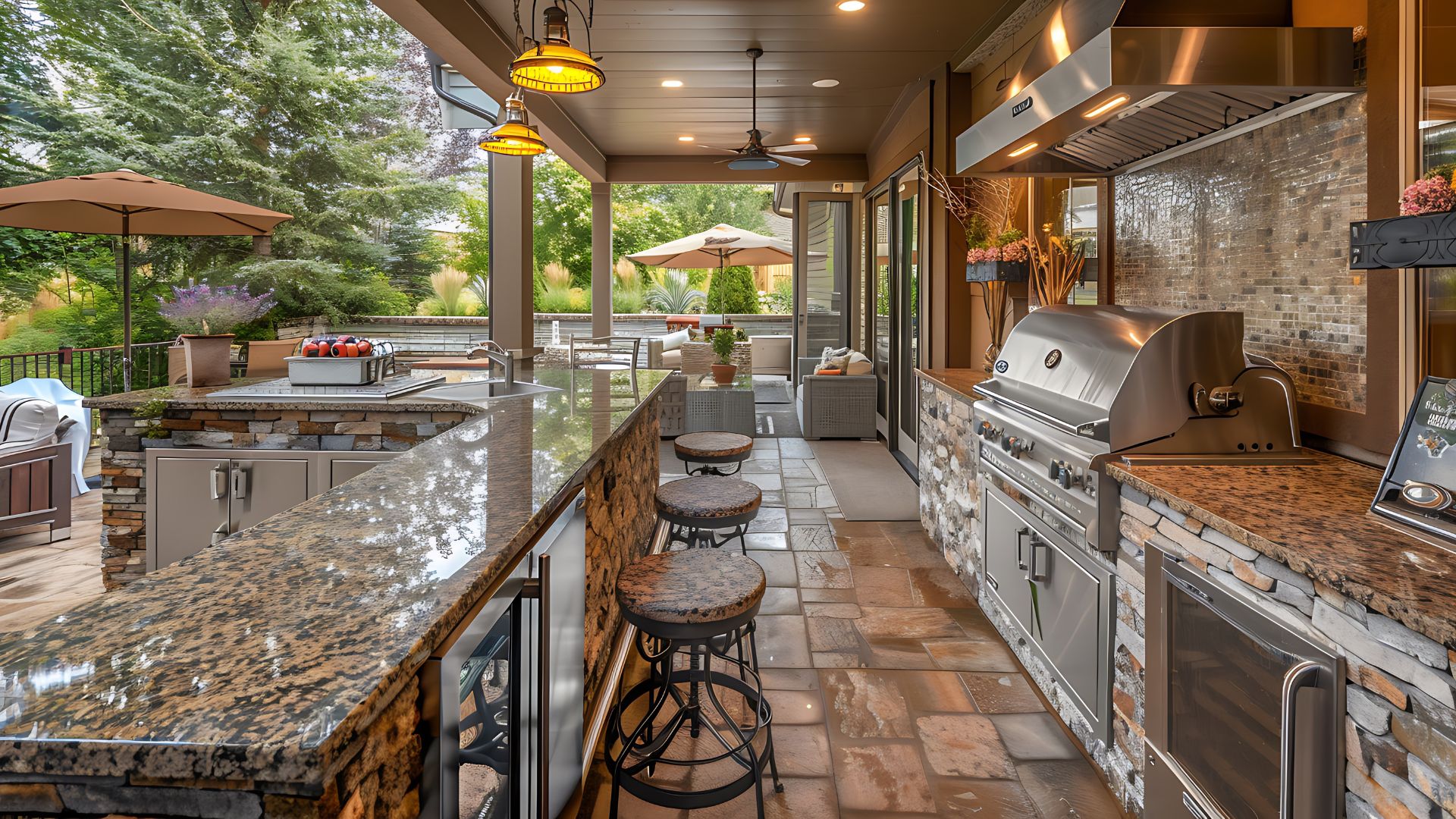 outdoor kitchen bar stools