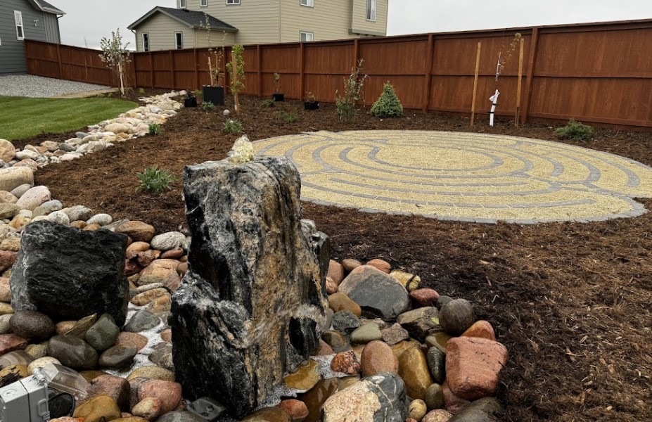 colorado landscaping cost example water feature garden stone pattern