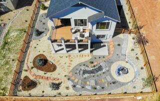 backyard design fire pit xeriscaping Colorado